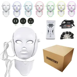 7 colors LED electric face and neck mask - acne treatment - light therapySkin