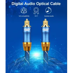 Toslink - OD6.0 - SPDIF - digital optical fiber audio cable - braided - 1m - 1.5m - 2m - 3m - 5m - 8m - 10m - 15mCables