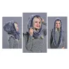 Hood made of real rabbit fur - fashionable warm hat - shawlHats & Caps