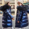 Long - warm winter jacket with fur hood - for girlsKids