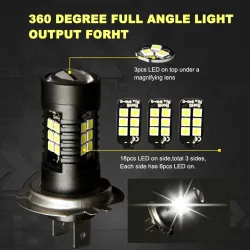 2pcs LED lamp super bright car fog lights - 12v 24v 6000k white car driving 21 3030-SMD running light auto led h7 bulbLights ...