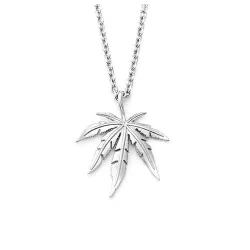 gold silver plated cannabiss small weed herb charm necklace - maple leaf pendant necklace - hip hop jewelryNecklaces