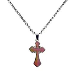 Color changing thermo cross - stainless steel necklaceNecklaces