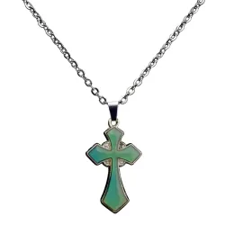Color changing thermo cross - stainless steel necklaceNecklaces
