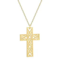 Hollow-out cross with necklace - stainless steelNecklaces