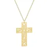 Hollow-out cross with necklace - stainless steelNecklaces