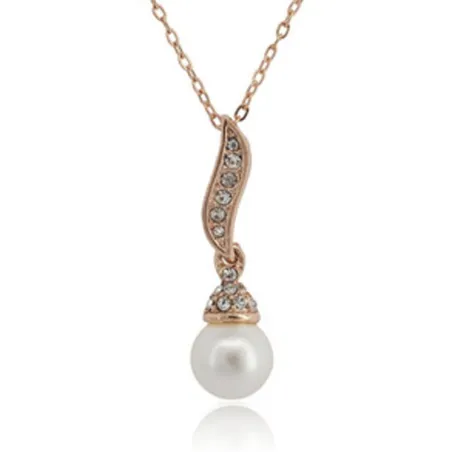 Crystal angel wing with pearl - necklaceNecklaces