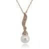 Crystal angel wing with pearl - necklaceNecklaces