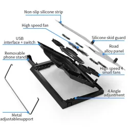 12-17 inch cooling fan for MacBook & laptop - stand - adjustable holderStands