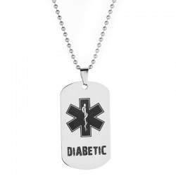 Medical alert - DIABETIC - stainless steel necklaceNecklaces