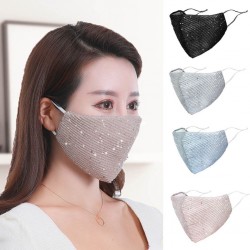 PM2.5 - anti-dust - anti-bacterial - reusable - face- / mouth mask with sequins - washable