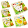 3D wooden puzzle - multilayer jigsaw - hen laying eggs - chicken growth - educational toysWooden