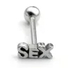 Tongue piercing - sex - silver/gold - stainless steelEarrings