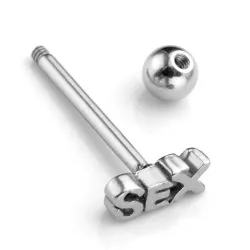 Tongue piercing - sex - silver/gold - stainless steelEarrings