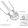 I Love You - four-leaf key & heart - stainless steel necklace 2 piecesNecklaces