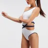 One shoulder padded - swimsuit - women - blue - pink - whiteSwimming