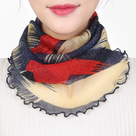 Neck collar scarf - women - silk - anti uv - maskScarves