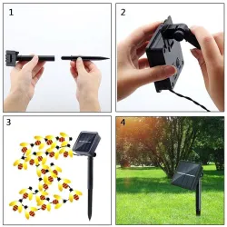 Solar powered - LED string - garland light - outdoor / garden decoration - honey beeStage & events lighting