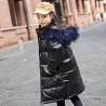 Long - warm winter jacket with fur hood - for girlsKids