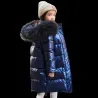 Long - warm winter jacket with fur hood - for girlsKids