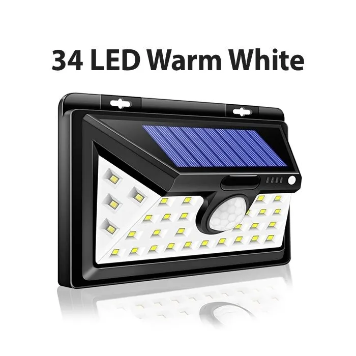 LED solar light - outdoor - motion sensor - wall - waterproof - 34 LEDSSolar lighting