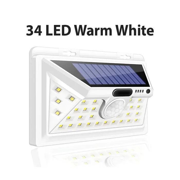LED solar light - outdoor - motion sensor - wall - waterproof - 34 LEDSSolar lighting