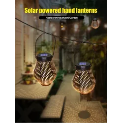 Iron lanterns with handle - solar - waterproof garden lightSolar lighting