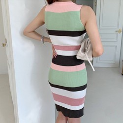 Sleeveless Dress - Striped - 2 ColoursDresses