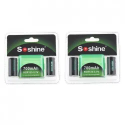 4pcs - 700mAh - Li-ion Rechargeable Battery - 2pcs Battery Storage Box - Flashlights - HeadlampsBattery
