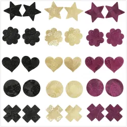 10pairs - Lace - Nipple Covers - Star - Circle - HeartBeachwear
