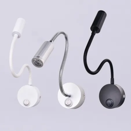 Modern LED Wall Lamps - Flexible Tube - 3W - Black - WhiteLights & lighting