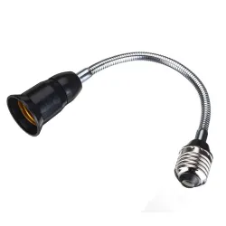 20/30/40/60cm - E27 - Black - Flexible - Extension - Socket - LED Light Bulb - Base HolderHome