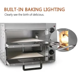 Electric oven - for pizza / chicken / bread - stainless steel - double-layerBakeware