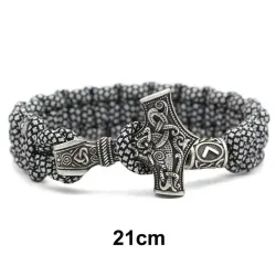 Vintage - braided viking bracelets - silver - camouflageBracelets
