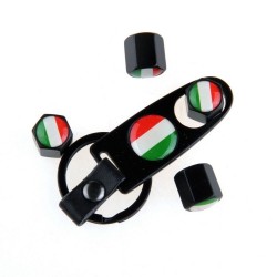 Italian flag - stainless steel - black - 4pcs/set - car valuesStickers