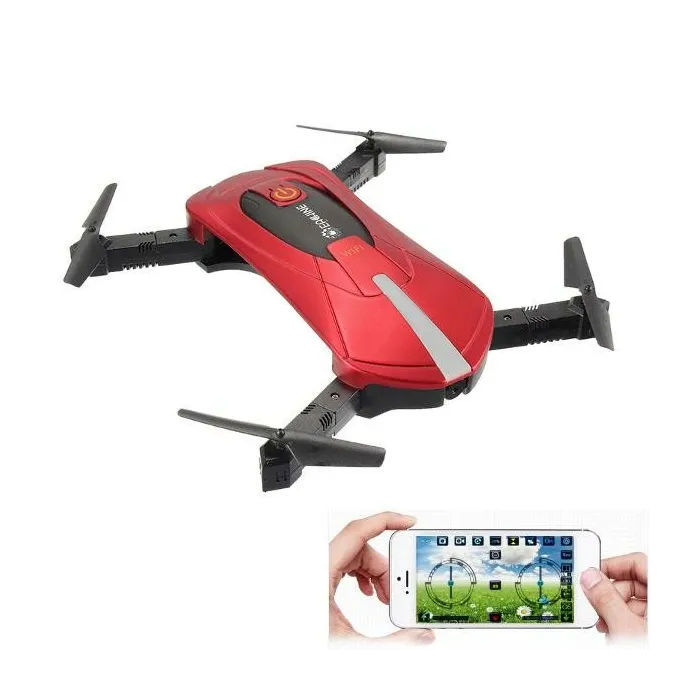 Eachine E52 - WiFi - FPV - Selfie Drone - Foldable - 0.3MP - Red - RTFDrones