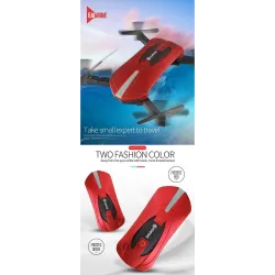 Eachine E52 - WiFi - FPV - Selfie Drone - Foldable - 0.3MP - Red - RTFDrones
