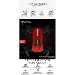 Eachine E52 - WiFi - FPV - Selfie Drone - Foldable - 0.3MP - Red - RTFDrones