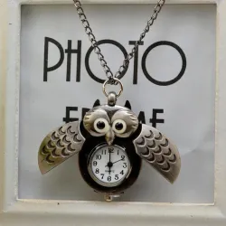 Vintage - Watch Owl - Pendant NecklaceNecklaces