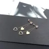 Crystal & hearts - double tassels - rose pink gold long earringsEarrings