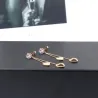 Crystal & hearts - double tassels - rose pink gold long earringsEarrings