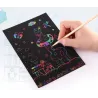 Color rainbow - scratch art paper card - set with graffiti stencilEducational