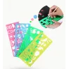 Color rainbow - scratch art paper card - set with graffiti stencilEducational