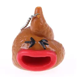 Funny squishy poop - pop out tongue - keychainKeyrings