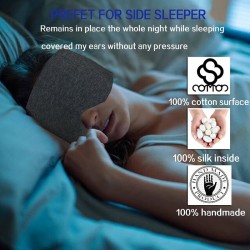 Silk - Sleeping Mask - Travel - Grey - BlackSleeping