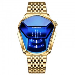 Luxury Quartz watch - waterproof - geometric shape - gold - silver