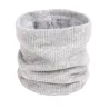 Knitted warm round scarf with plush - unisexScarves
