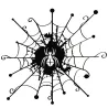 Cartoon web with a spider - car stickerStickers
