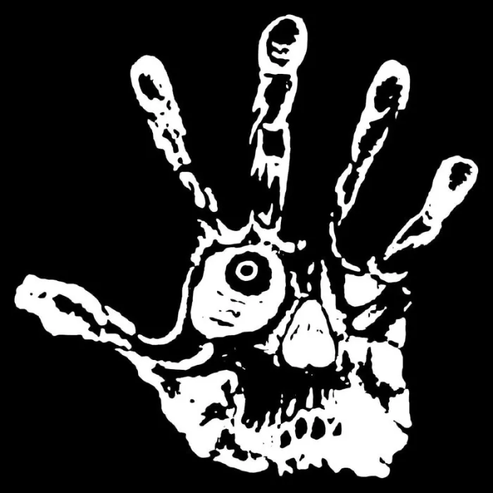Skull eye - fingers - zombie hand - vinyl car stickerStickers