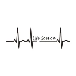Life Goes On / heartbeat - vinyl car stickerStickers